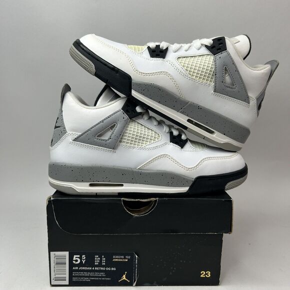 Jordan Shoes - Nike Air Jordan Retro 4 Retro BG “White Cement” 2016